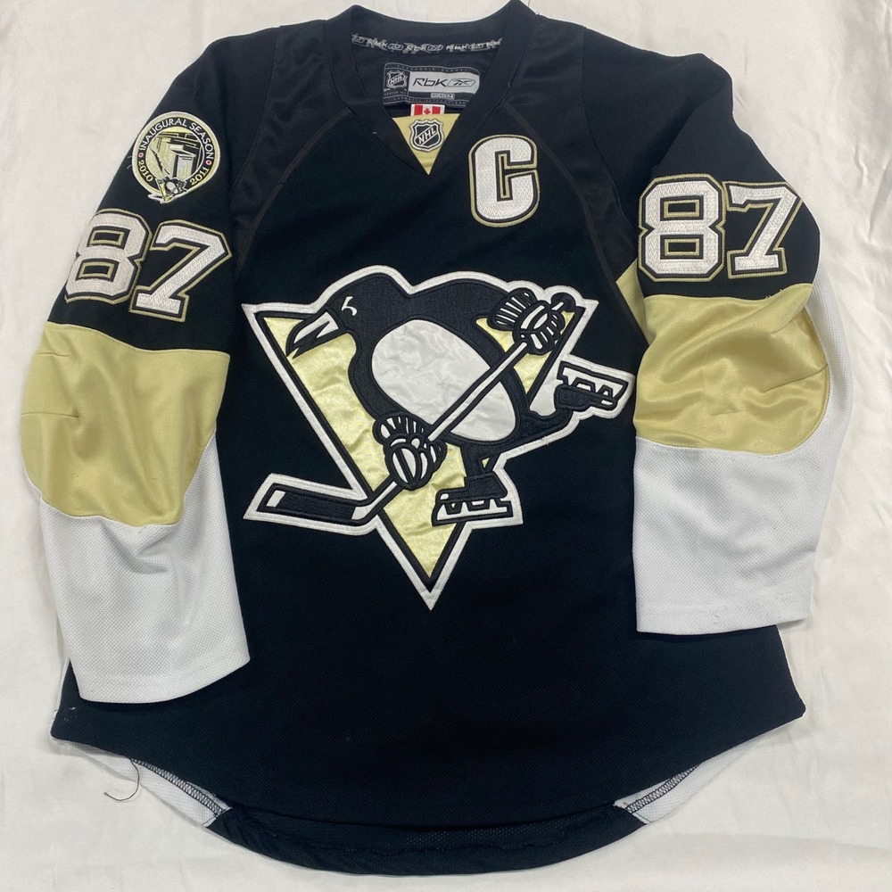 Mens Sidney Crosby Pittsburgh Penguins Reebok Authentic NHL Jersey Black 48 87
